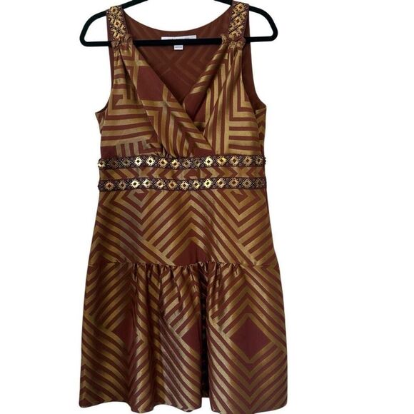 Diane Von Furstenberg Eugenia Silk Blend Fit & Flare Dress Sz 10 Old Money, Lux - Picture 3 of 16